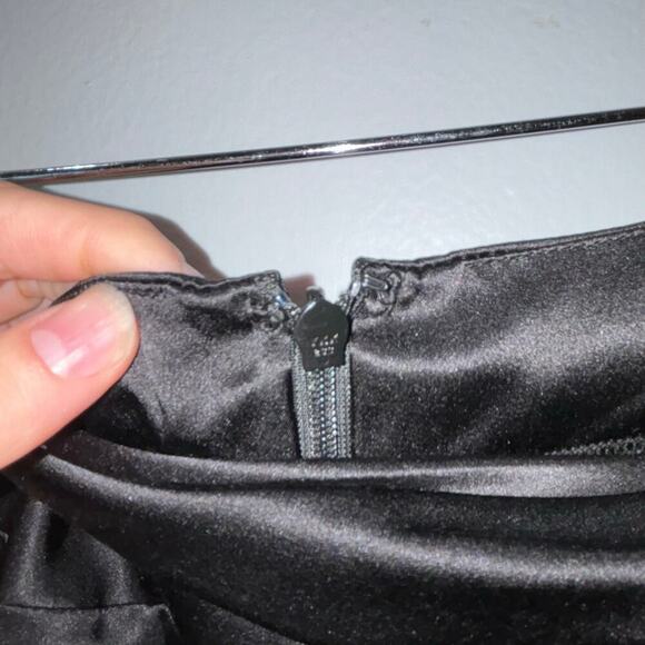 Amanda Uprichard Silk Skirt- Ansley Midi Wrap Slip Silk Black Skirt- Size Small - Picture 12 of 15